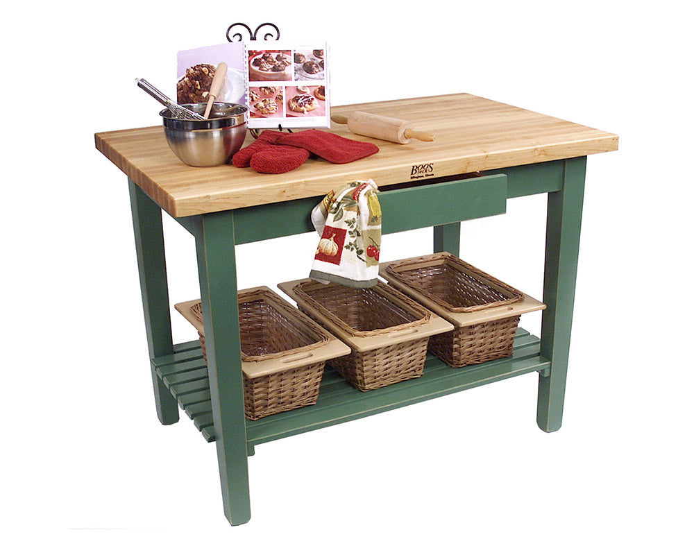 Country Work Table in Basil