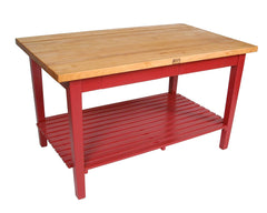 John Boos Classic Country Work Table Barn Red